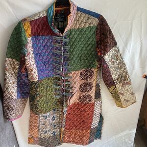 Sacred Threads Boho Jacket Coat Patchwork Quilted Size S/M Cottagecore New